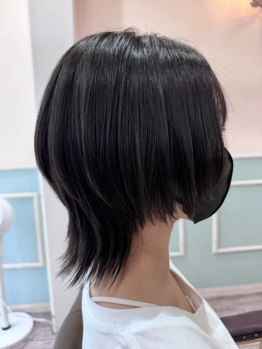 ショート カラー ヘアアレンジ 顔まわりレイヤー 髪質改善 レイヤーカット ショートヘア ウルフカット カット トリートメント 新越谷noble店長 松本拓也▶◀*.のヘアスタイル