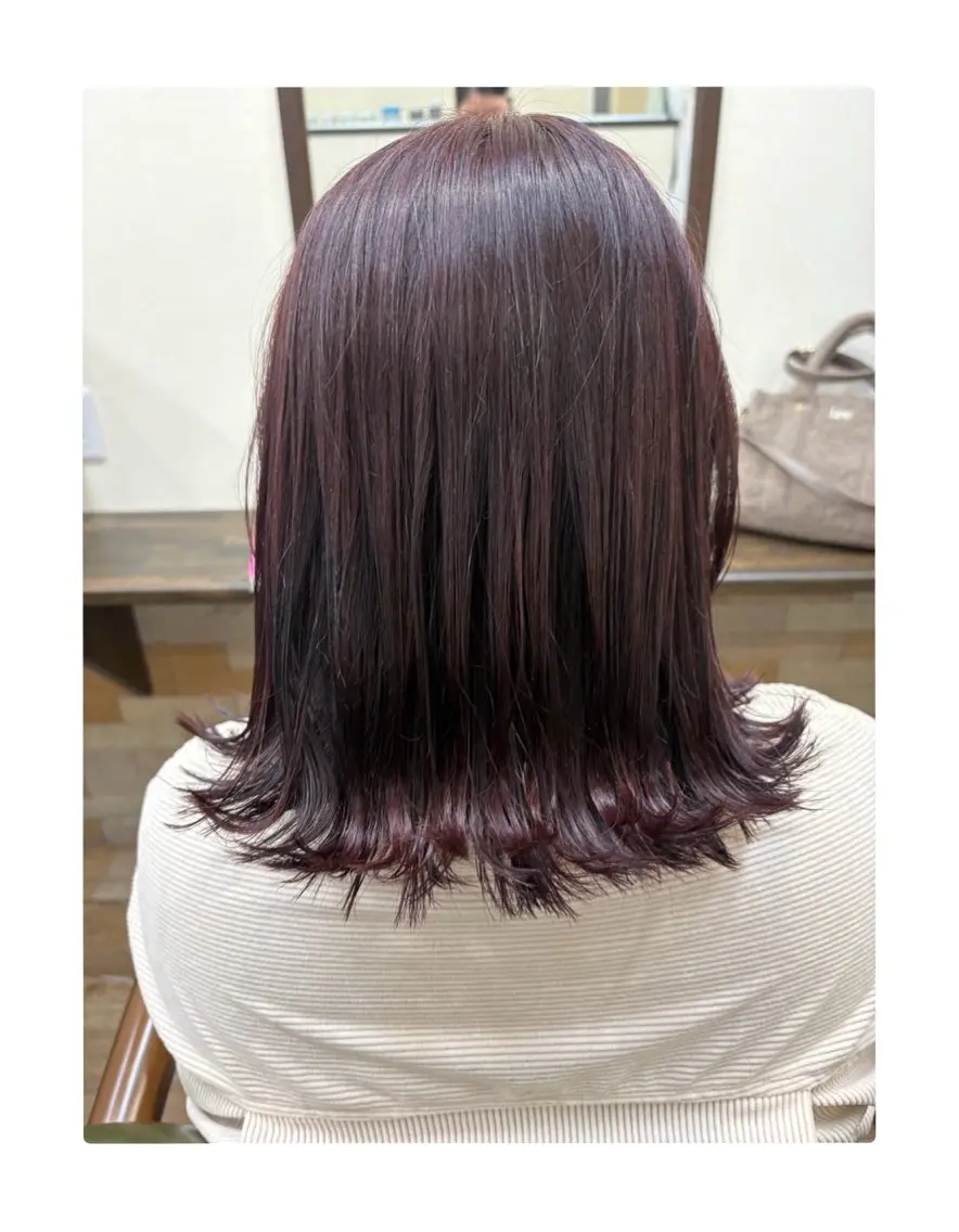 ミディアム カラー ヘアカラー 安松 莉那のヘアスタイル