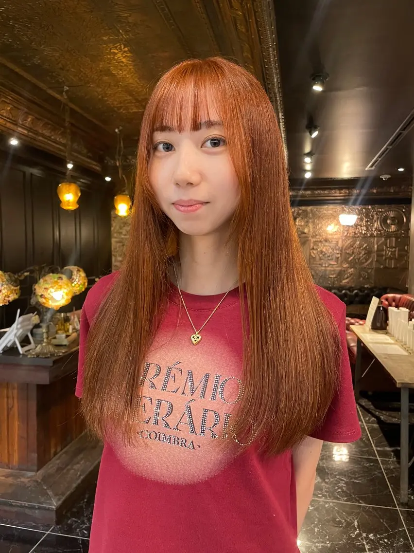 ロング カラー ヘアカラー 縮毛矯正 トリートメント くびれレイヤー/艶 カラー　MADOKAのヘアスタイル