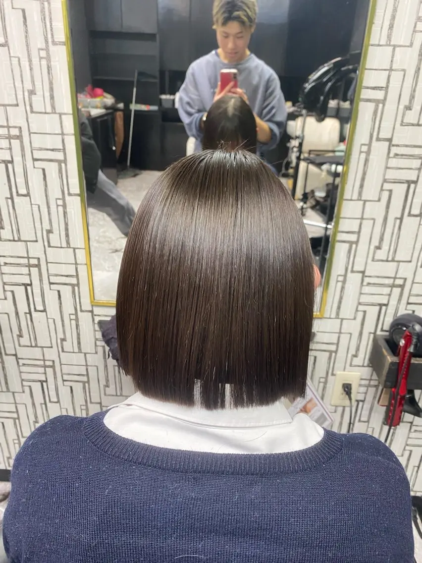 ミディアム 髪質改善 縮毛矯正 縮毛矯正 池田 亮雅のヘアスタイル