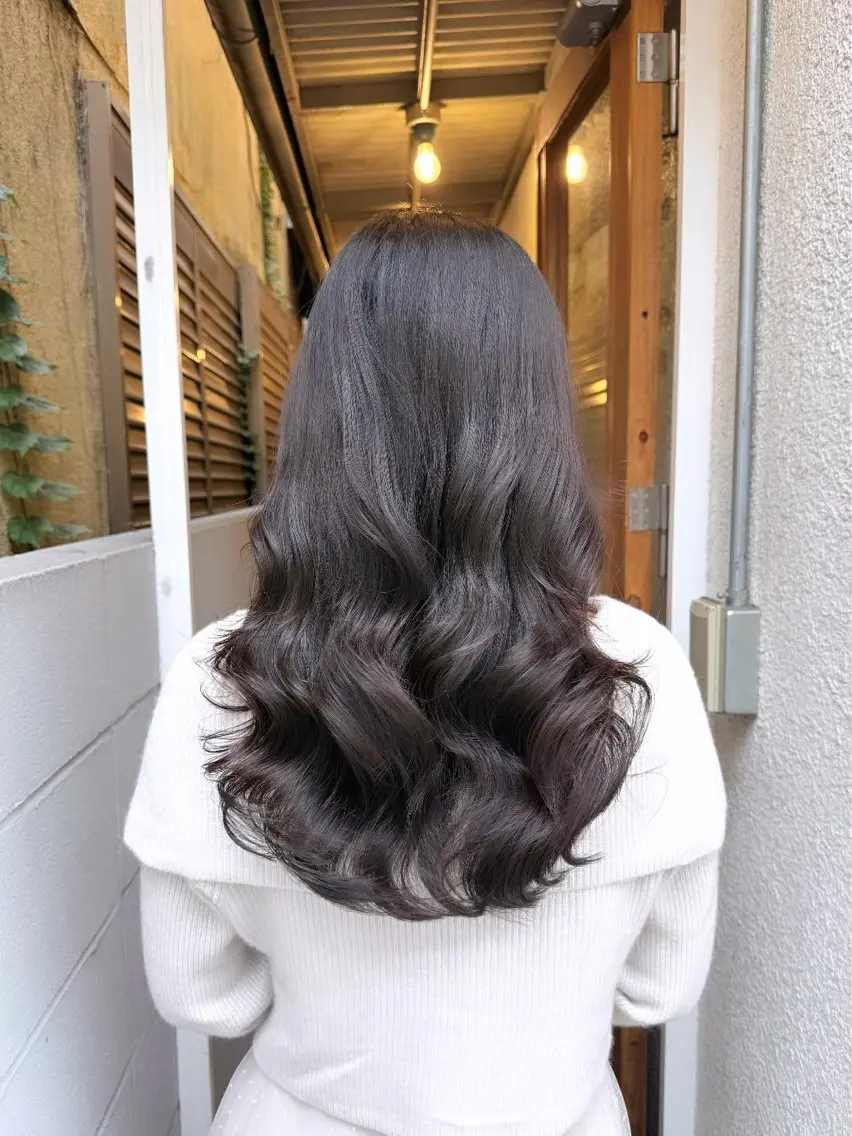 セミロング パーマ セミロングパーマ 縮毛矯正 カット パーマ トリートメント 吉田 光佑のヘアスタイル