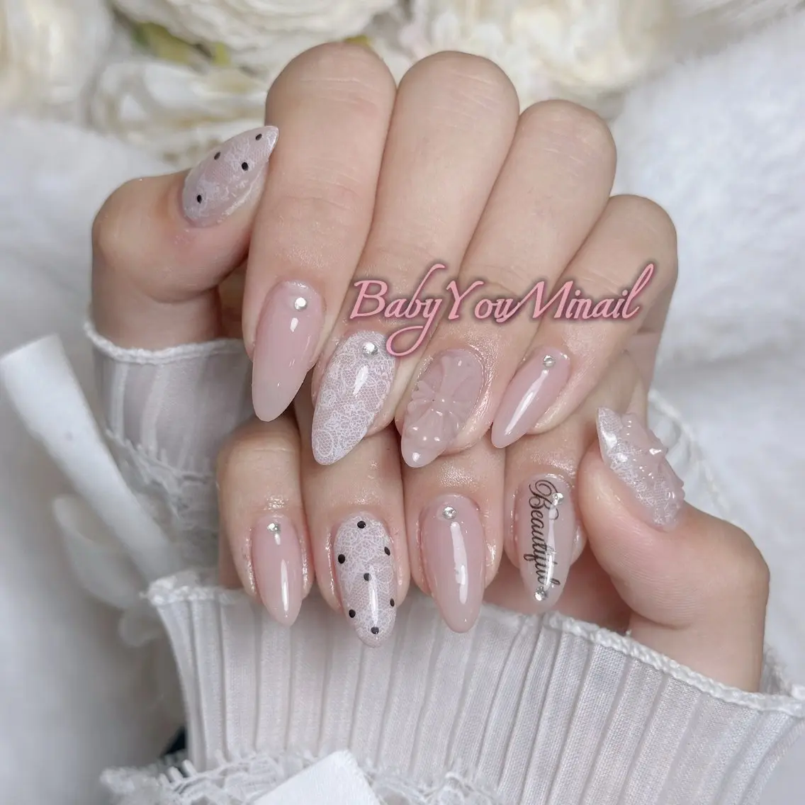 ネイル オーロラネイル チークネイル 成人式 フットネイル フレンチネイル ハンドネイル BabyYouMi nailのネイルデザイン