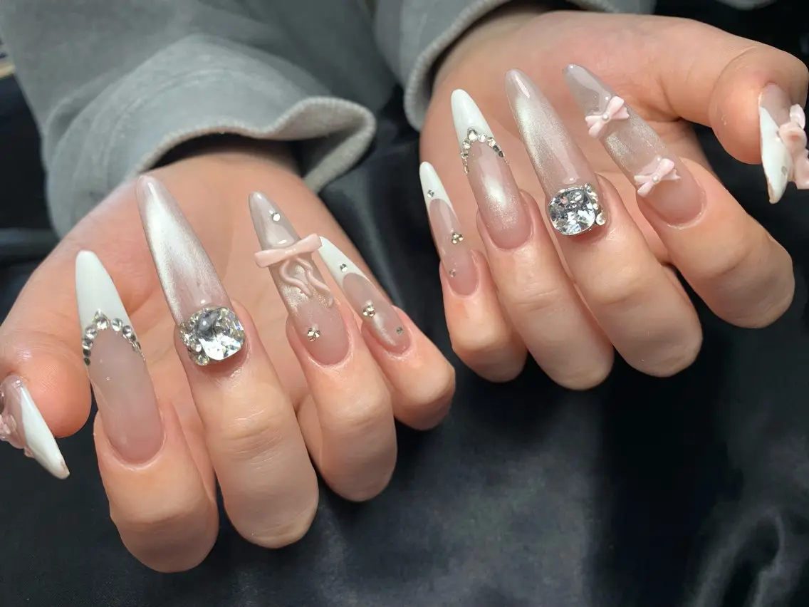 ネイル 韓国ネイル 持ち込み ニュアンスネイル ネイルチップ ハンドネイル LISA ANA.CHUOのネイルデザイン