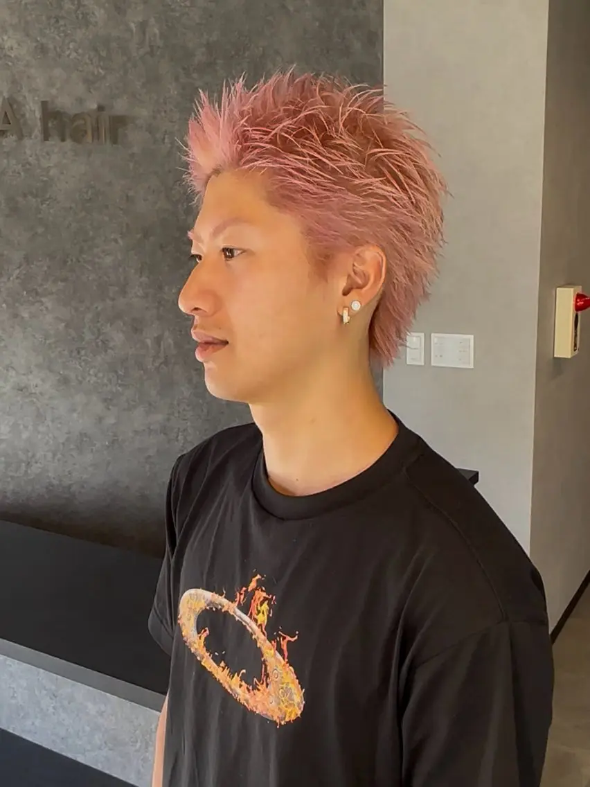 ショート メンズ スパイキーショート ショートヘア ヘアカラー 徳永 瑚心のヘアスタイル