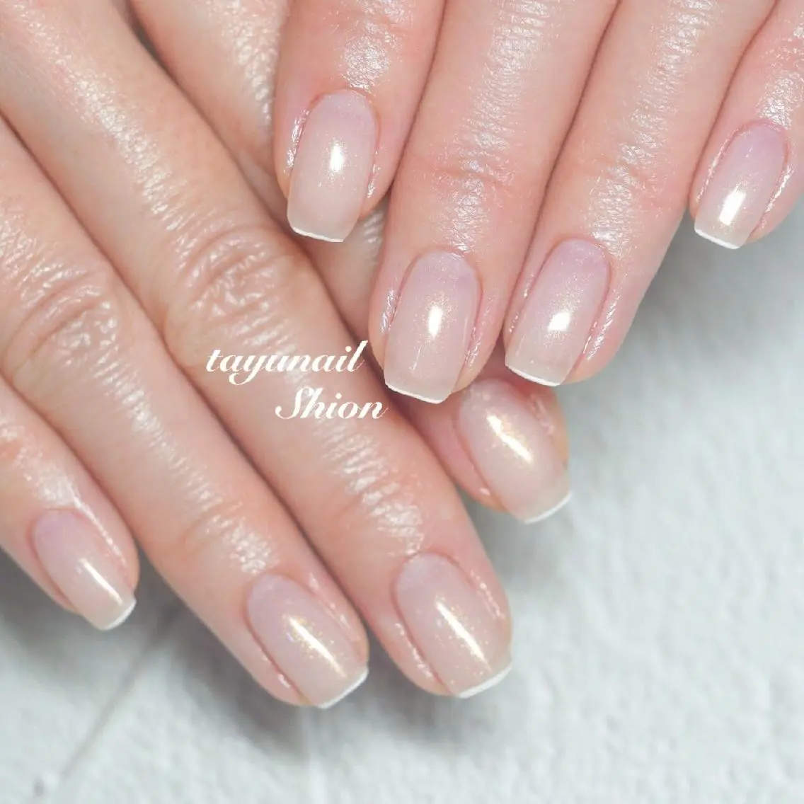 ネイル ブルー フレンチネイル ジェルネイル パラジェル シンプルネイル ネイルサロン 【たゆnail】のネイルデザイン