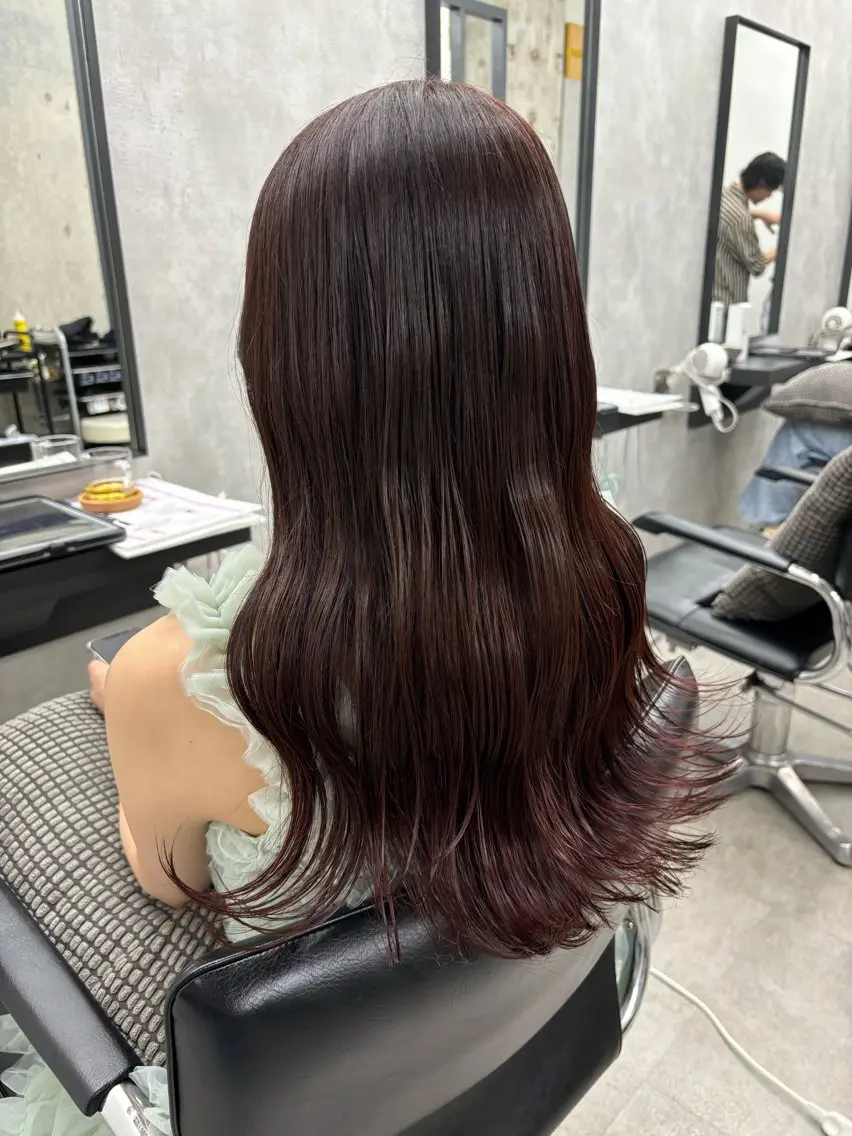 ロング カラー ブリーチ ブラウンカラー ブリーチなしカラー ピンクカラー ピンクブラウン カット ヘアカラー 縮毛矯正 トリートメント すぐ巻ける縮毛矯正 🍀勝倉　麗のヘアスタイル