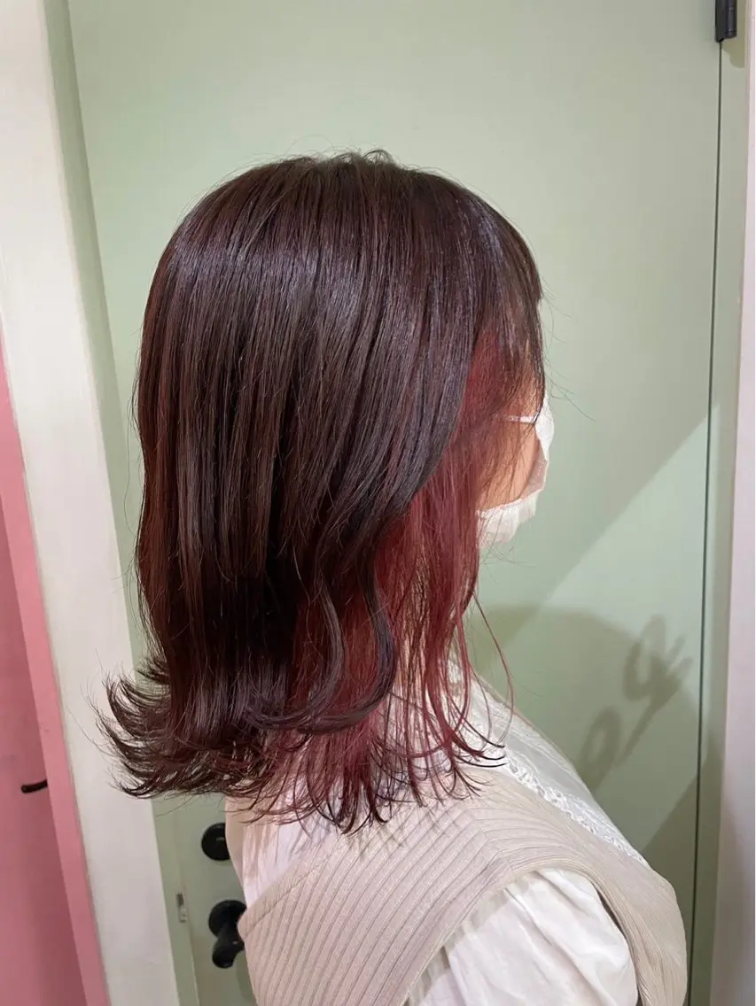 ミディアム カラー カット ヘアカラー 心斎橋美容室 Hikaru🌟のヘアスタイル