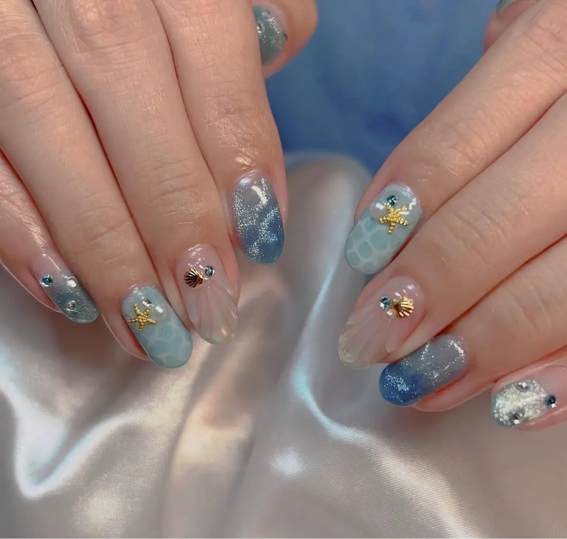ネイル 韓国ネイル 持ち込み ニュアンスネイル ネイルチップ ハンドネイル TABI ANA.CHUOのネイルデザイン