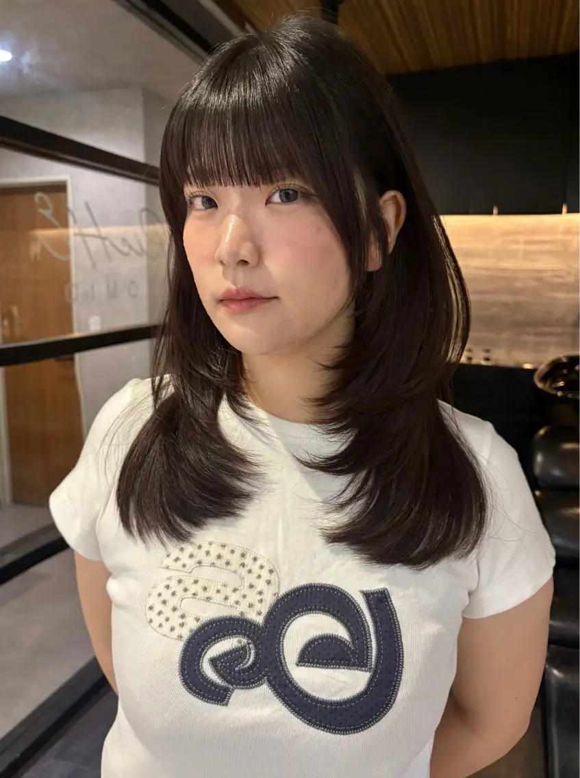 ミディアム カット ヘアカラー トリートメント レイヤーカット/髪質 改善/ダブルカラーのヘアスタイル