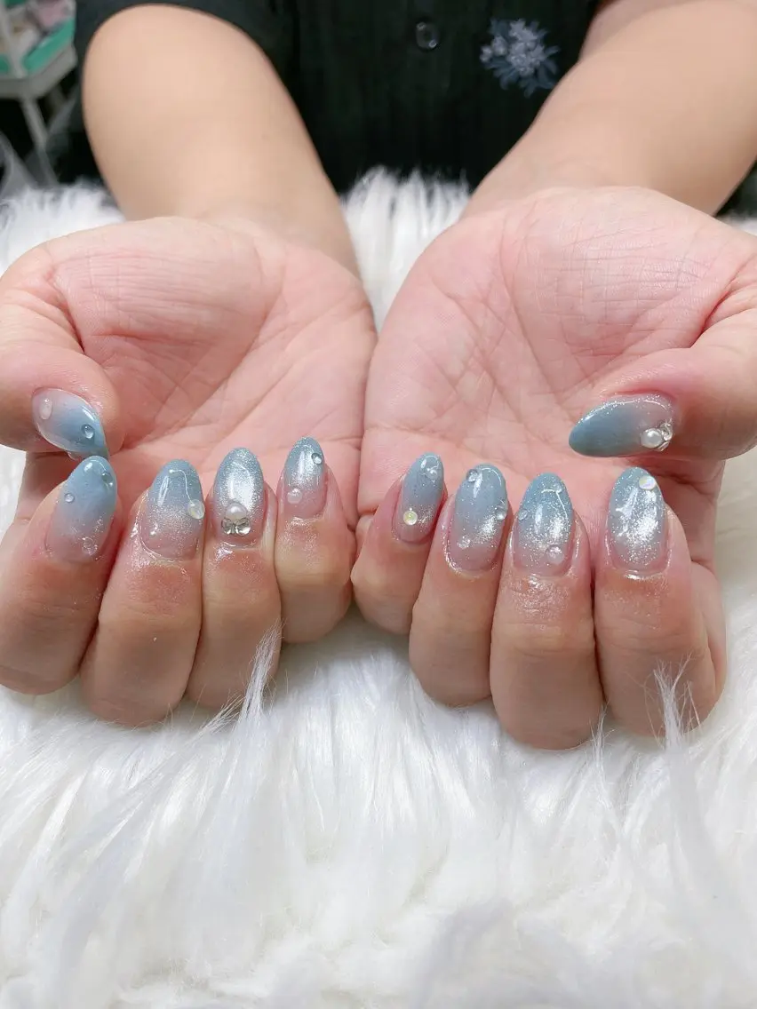 ネイル 長さ出し フレンチネイル グラデーション 韓国ネイル マグネットネイル ハンドネイル VB HEAVEN nailのネイルデザイン