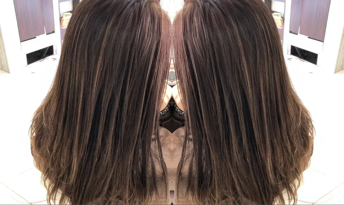 ミディアム カラー ヘアアレンジ バレイヤージュ デザインカラー ハイライトカラー ハイライト レイヤーカット アンドウ ユウ/ レイヤーカット/韓国のヘアスタイル