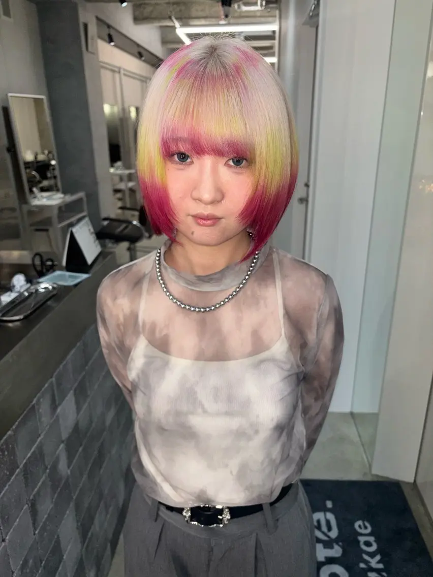 ミディアム カラー ヘアカラー デザインカラー /rioのヘアスタイル