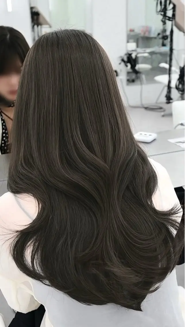 セミロング カラー 透明感カラー グレージュ カット ヘアカラー トリートメント 透明感カラー🩶 ×小顔カット難波のヘアスタイル