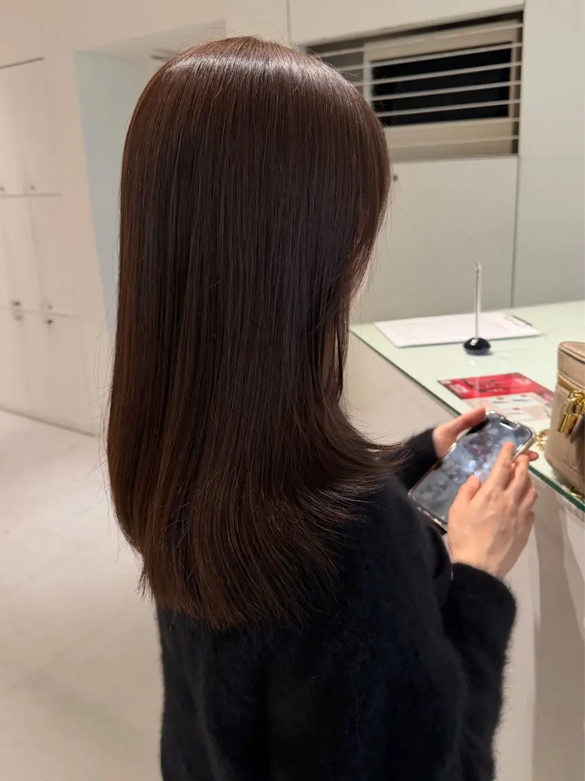 セミロング カラー ブラウンカラー チョコレートブラウン カット ヘアカラー loely 💞miyuのヘアスタイル