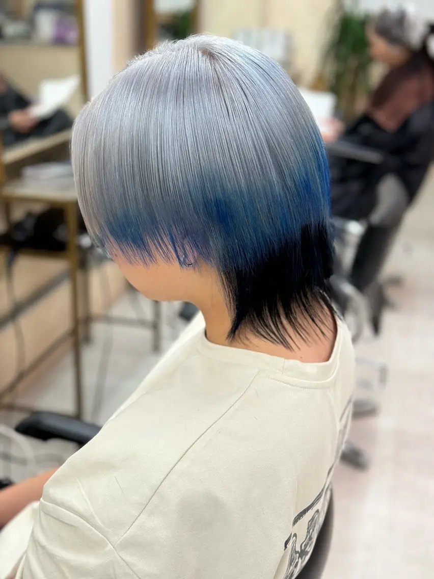 ショート カラー メンズ メンズバレイヤージュ メンズブリーチ メンズハイトーン バレイヤージュ ブリーチ カット ヘアカラー トリートメント ショーヤ/ブリーチ /エクステのヘアスタイル
