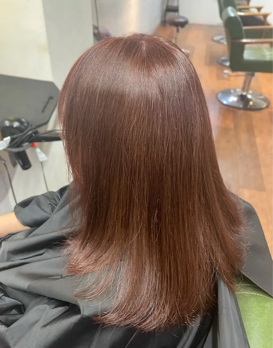 ミディアム カラー ベージュカラー ピンクカラー ピンクベージュ トリートメント ヘアカラー トリートメント 🫧ツヤカラー🫧 上野/Rionのヘアスタイル