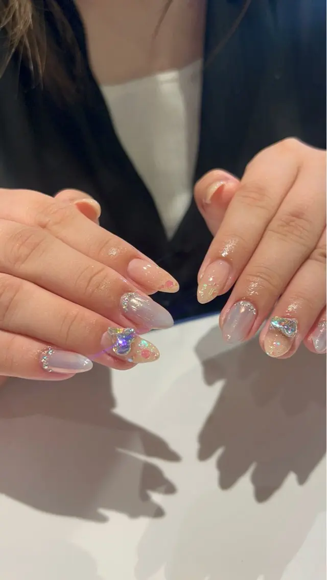 ネイル ラメ(グリッター) ミラーネイル ハンドネイル plume. noaのネイルデザイン