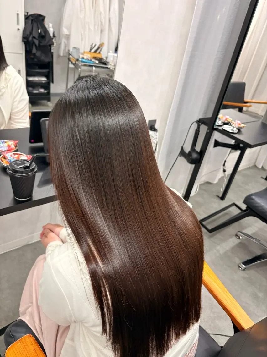 ロング 顔まわりレイヤー 顔周りカット レイヤーカット カット LIV My【マイ】 髪質改善/箕面のヘアスタイル