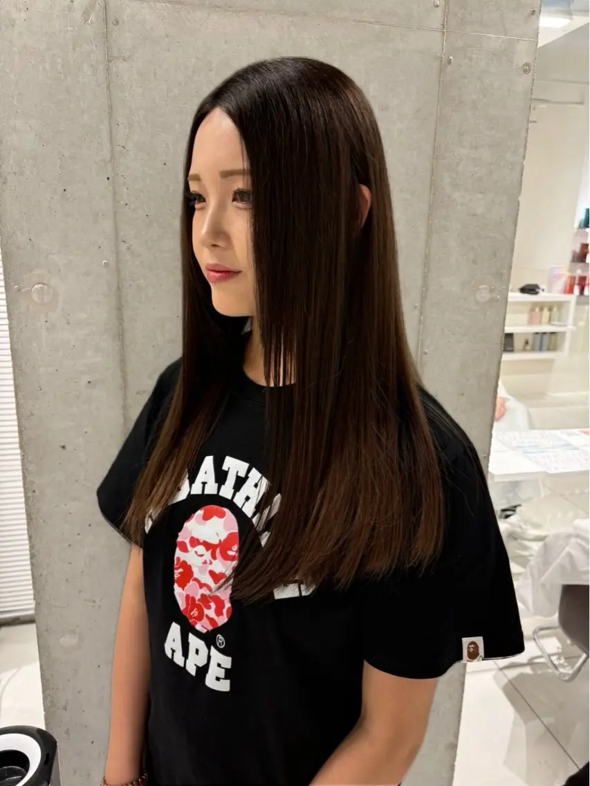 ロング カラー ブリーチ ブラウンカラー 透明感カラー トリートメント ヘアカラー トリートメント Miyu🎀レイヤー ／透明感カラー🪽のヘアスタイル
