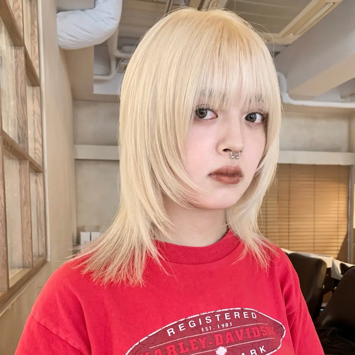 ミディアム カラー ブリーチ ブロンド ハイトーンカラー 似合わせカット ヘアカラー トリートメント ハイトーン/ブリーチ /表参道/森山雄斗のヘアスタイル
