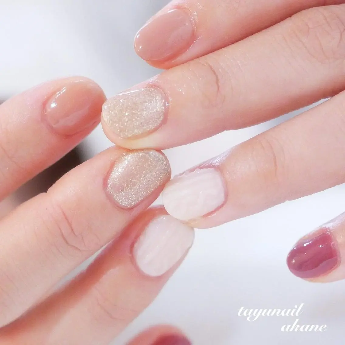 ネイル アートネイル ブルー ジェルネイル パラジェル 冬ネイル ネイルサロン 【たゆnail】のネイルデザイン