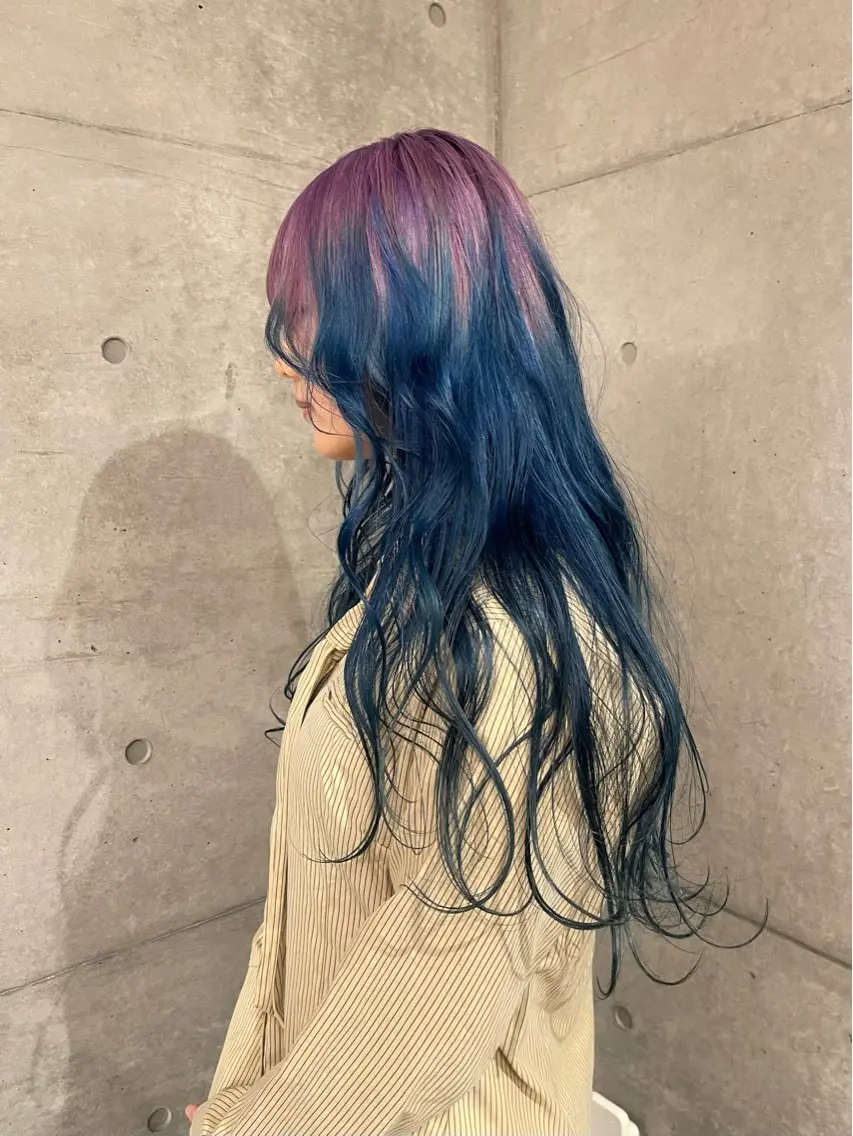ロング カラー デザインカラー ハッシュカット/ハイ トーン/HIROKIのヘアスタイル