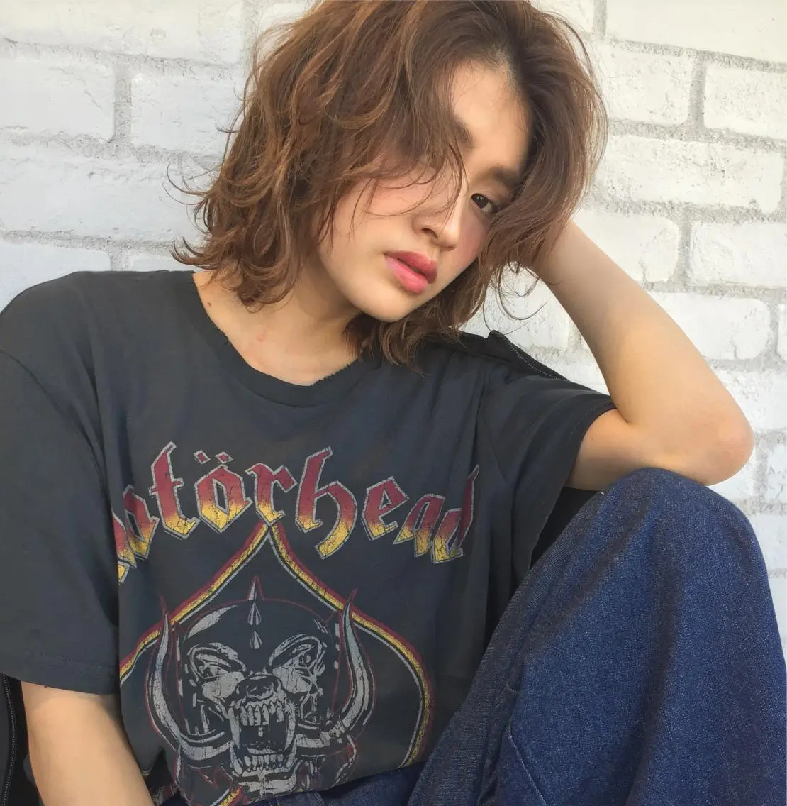 ミディアム カラー ベージュカラー ハイライトカラー ハイライト TOMOYA/ ショート、レイヤーのヘアスタイル