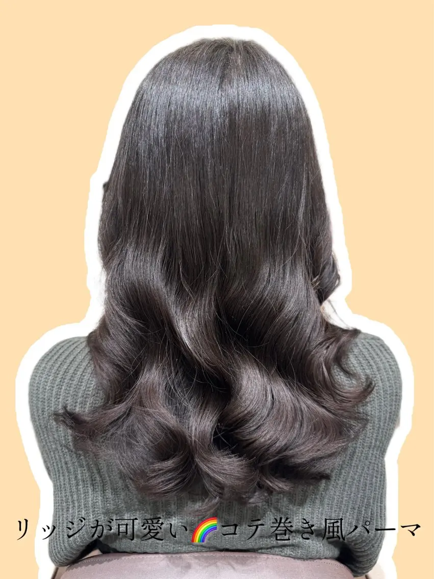 セミロング パーマ カット パーマ デジタルパーマ🫧 韓国風ヘア🫧サクラのヘアスタイル
