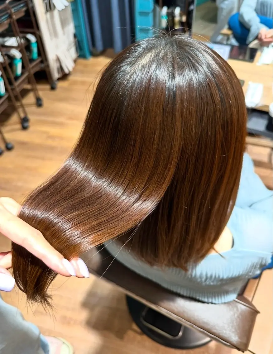 ミディアム 縮毛矯正 トリートメント 生天目 翔斗のヘアスタイル