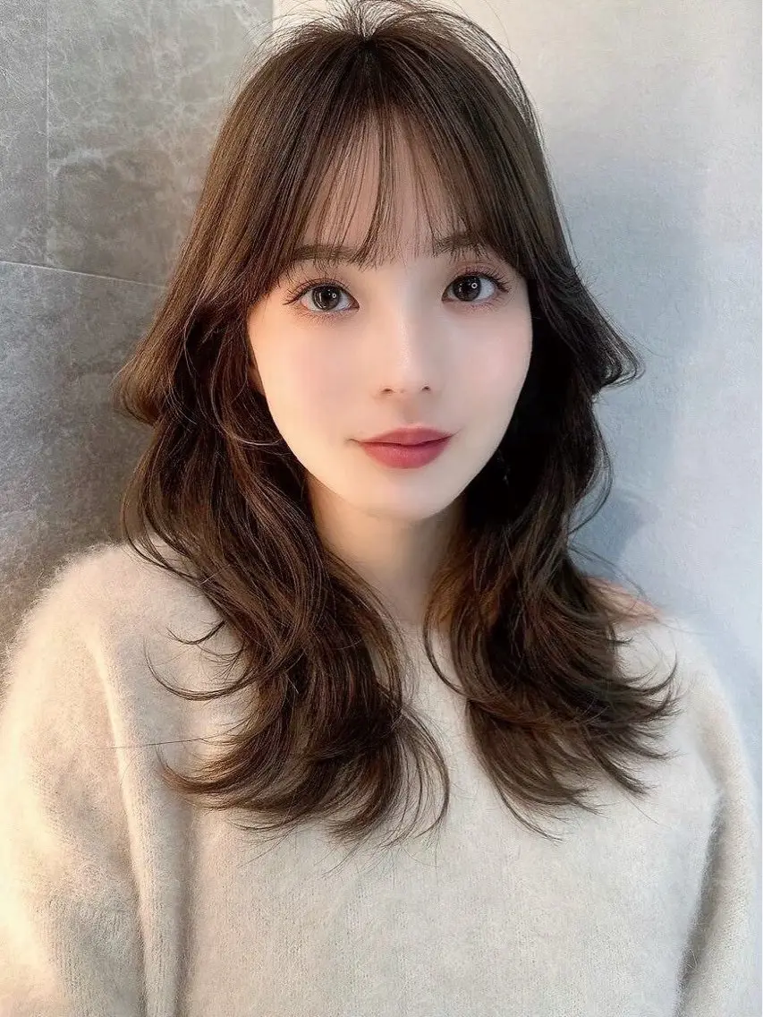 セミロング 縮毛矯正 カット ヘアカラー 縮毛矯正 トリートメント 失敗しないレイヤー/ 顔まわり☀️しゅうとのヘアスタイル