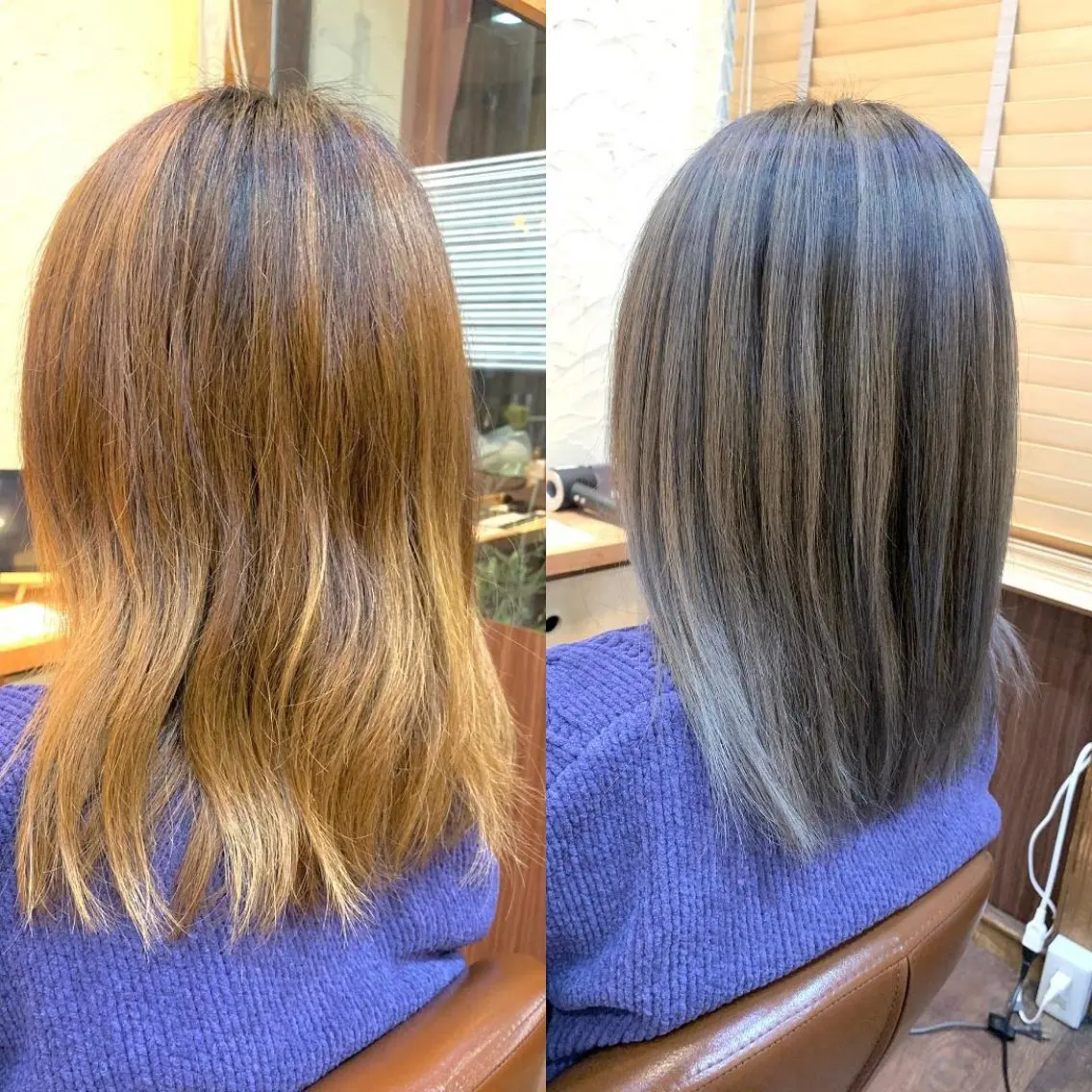 セミロング カラー パーマ ヘアアレンジ メンズ キッズ ネイル マツエク・マツパ メンズバレイヤージュ バレイヤージュ レイヤーカット 髪質改善 艶髪🔵フセナオヤのヘアスタイル