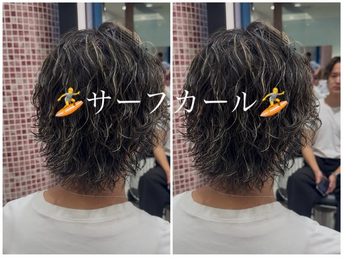ミディアム メンズ 🇬🇧サーフカール 銀座/ren🎸のヘアスタイル