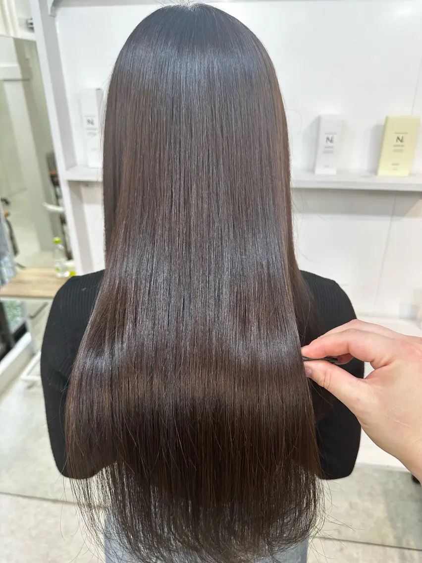 ロング カラー 髪質改善 ロング ヘアカラー トリートメント 髪質改善/レイヤー ストウシンゴのヘアスタイル