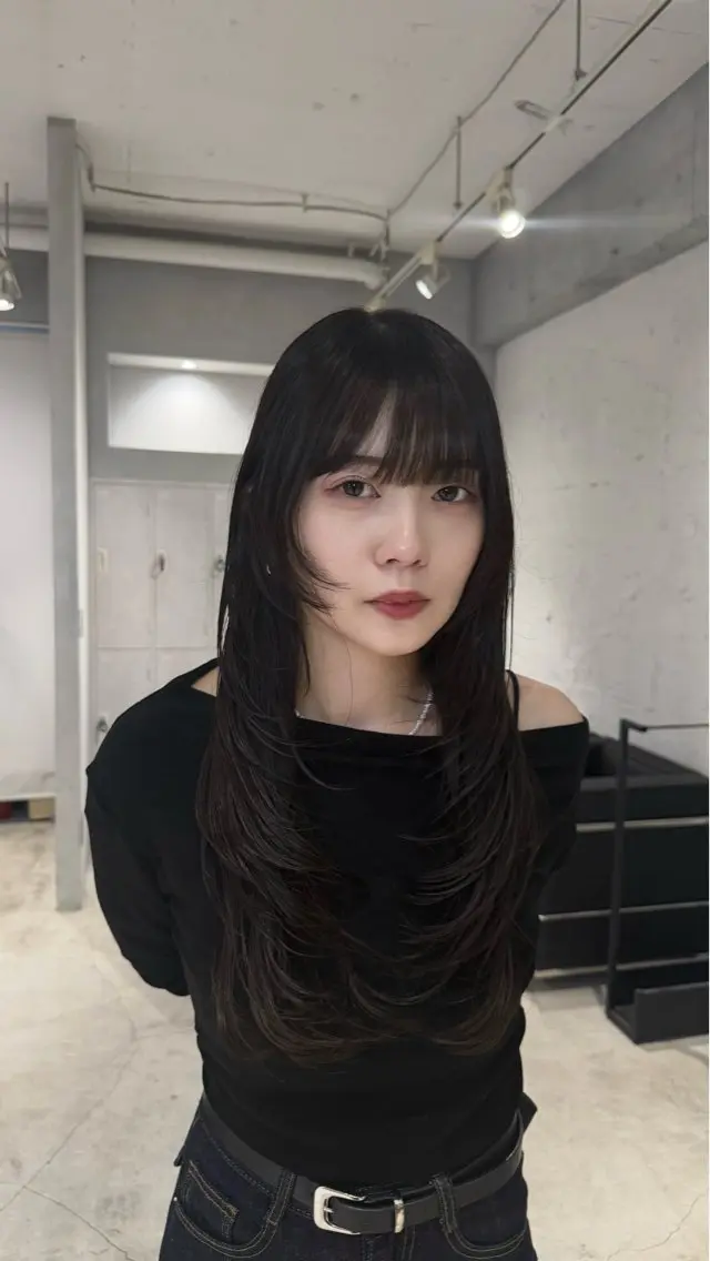 ロング レイヤーカット カット ヘアカラー トリートメント あんな🦋レイヤー カット/透明感カラーのヘアスタイル