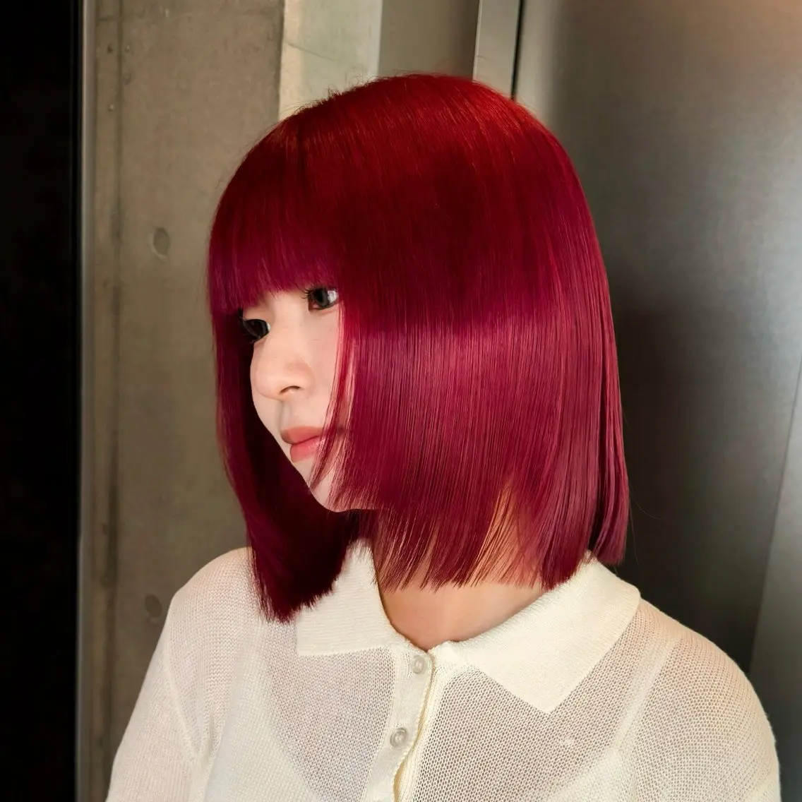 ミディアム カラー カット ヘアカラー トリートメント ヘッドスパ 柔め透明感血色カラー 暖色/レイヤー/ゆいのヘアスタイル