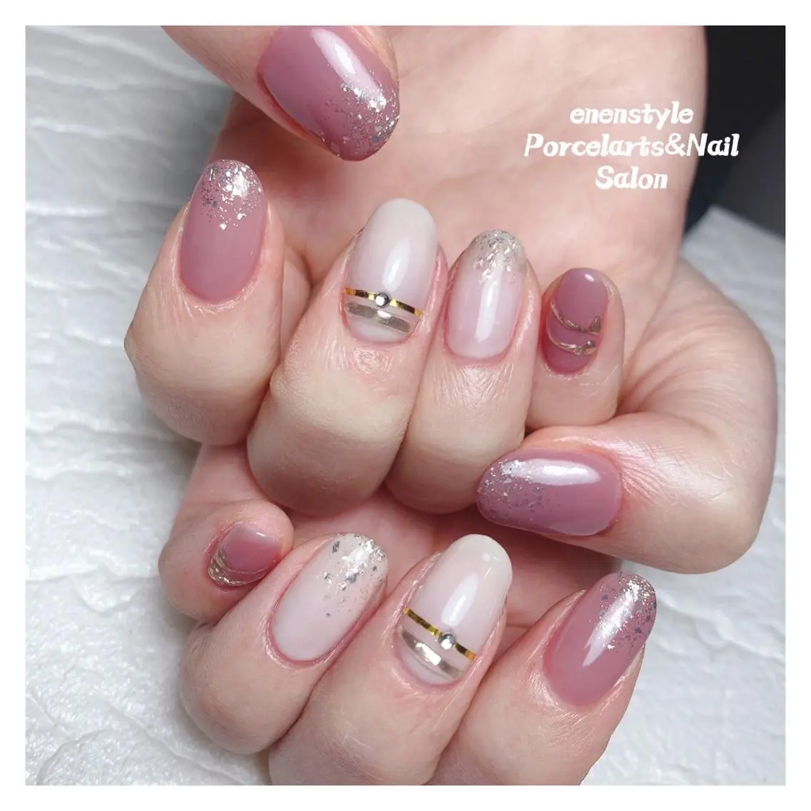 ミディアム ネイル 🐾enen style 🐾のネイルデザイン