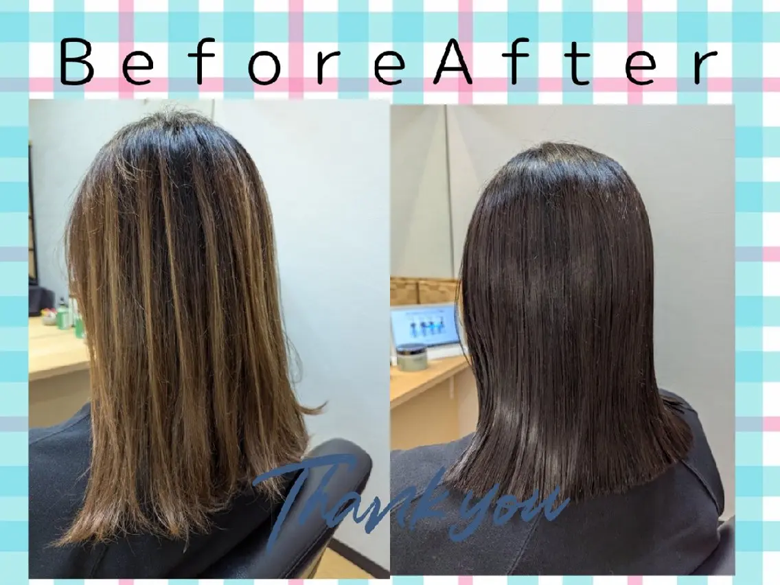 カラー 髪質改善 カット ヘアカラー トリートメント 髪屋こころ 峯村 衣舞のヘアスタイル