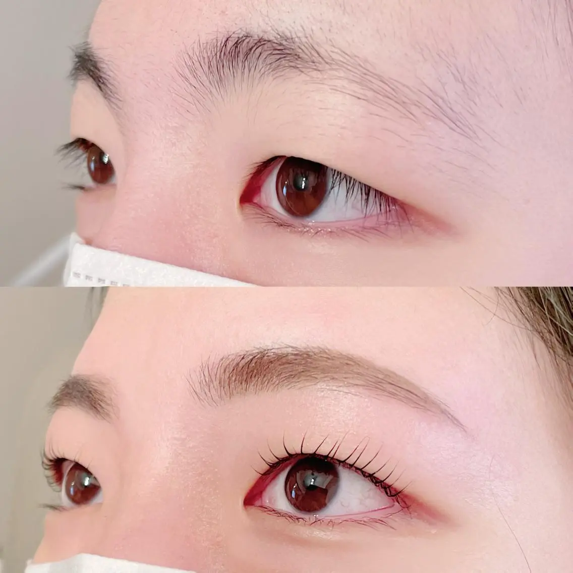 マツエク・マツパ アイブロウ 眉毛ワックス脱毛 ナチュラル 一重×まつ毛パーマ 森崎 麗のマツエク・マツパデザイン