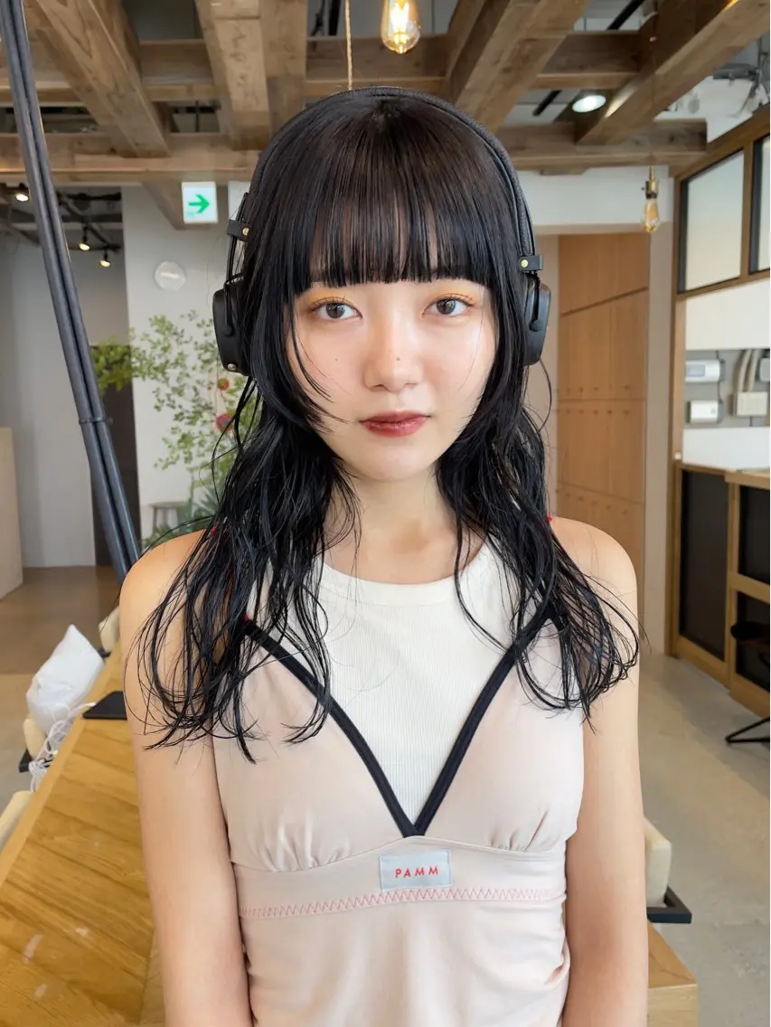 セミロング カラー パーマ ヘアアレンジ カットモデル募集中/ 店長/角田真哉のヘアスタイル