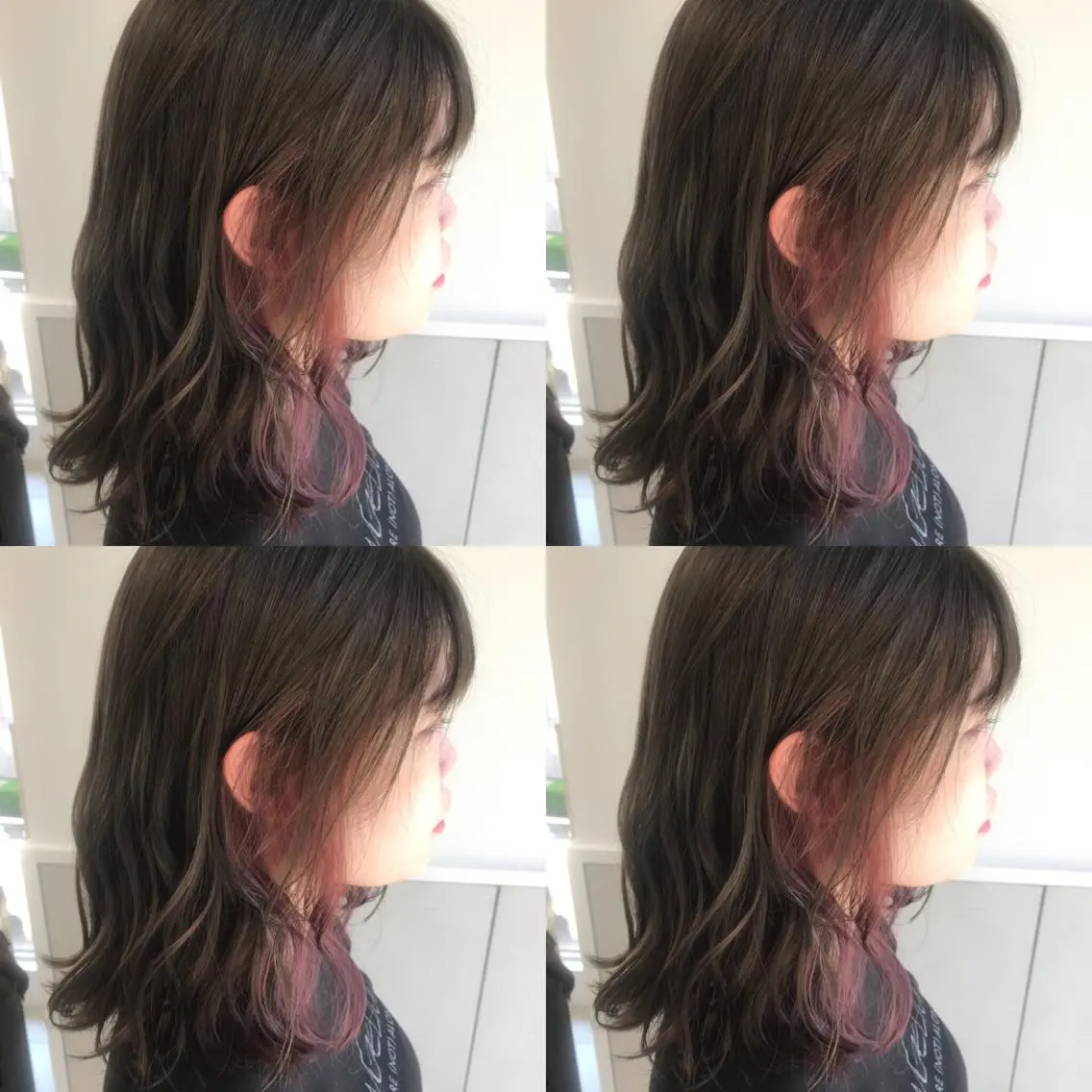 ミディアム カラー 小栗 麻衣のヘアスタイル