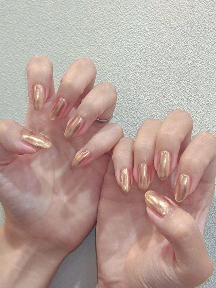 ネイル ミラーネイル ワンカラーネイル ハンドネイル Feliz Aishaのネイルデザイン