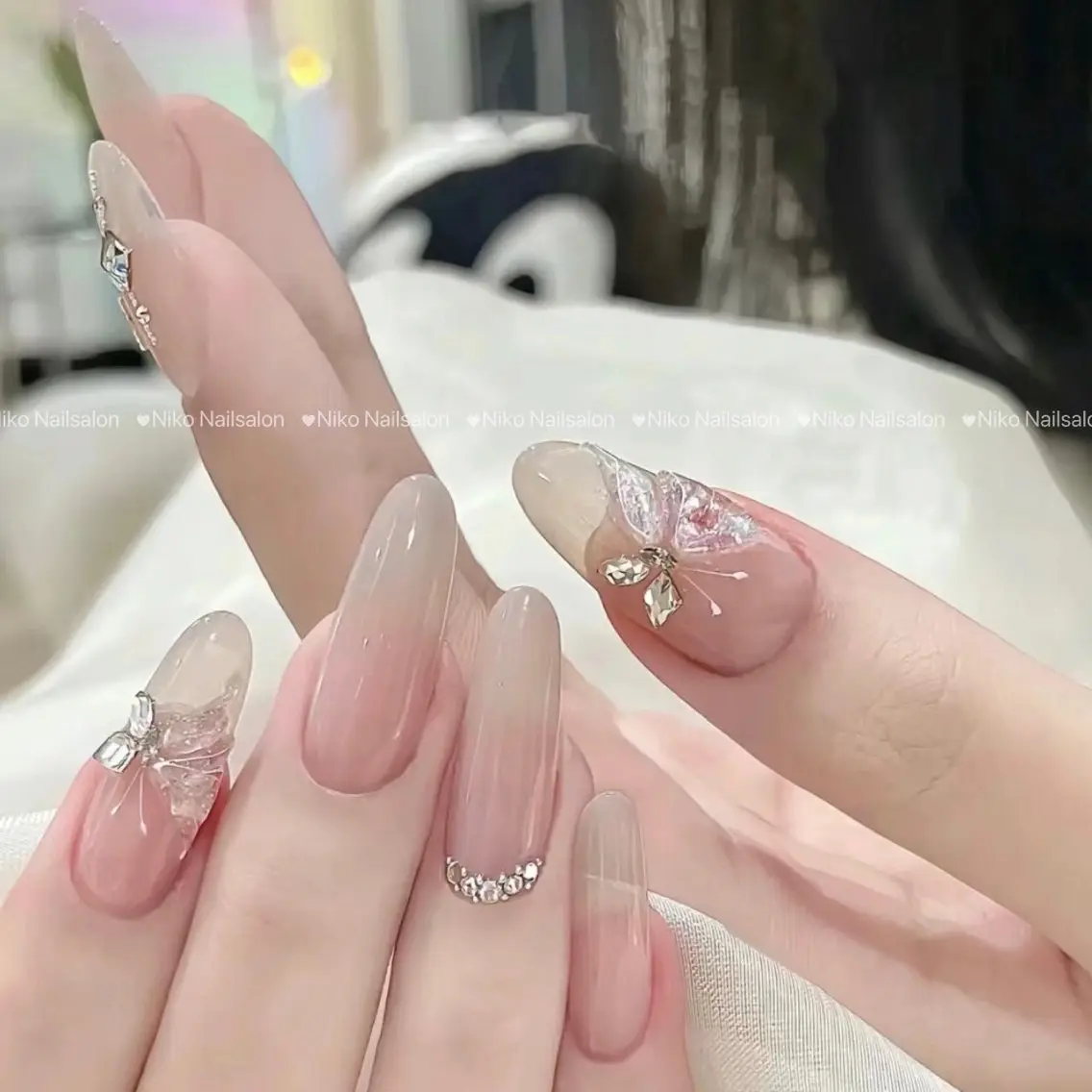 ネイル チークネイル 長さ出し フットネイル フレンチネイル ジェルネイル Niko Nail salon 銀座本店のネイルデザイン