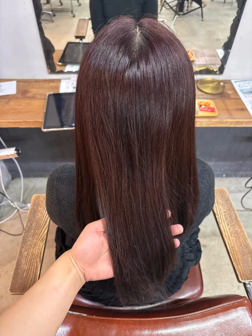 ロング カラー カシス ピンクカラー ヘアカラー loty すずな/透明感カラーのヘアスタイル
