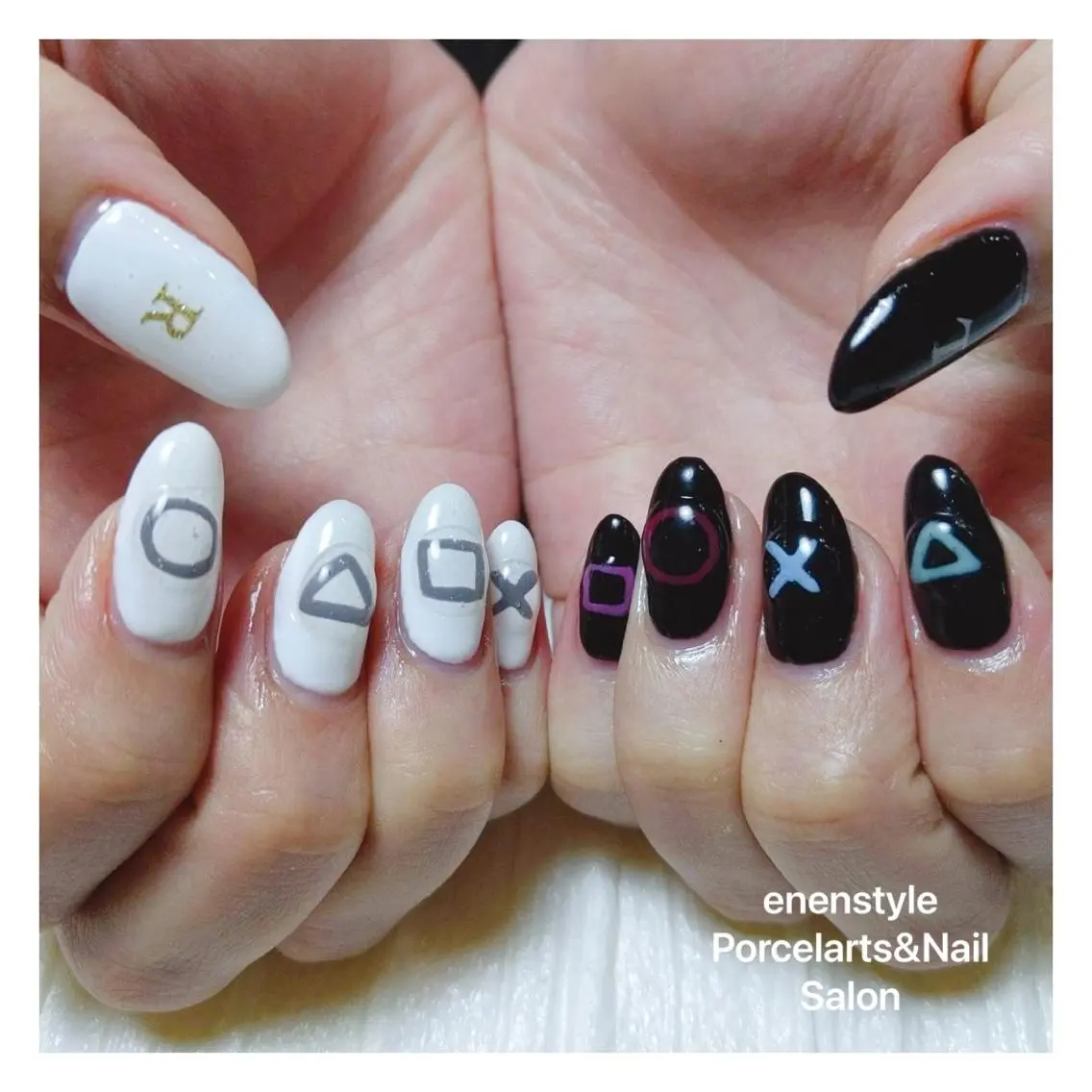 ミディアム ネイル ハンドネイル 🐾enen style 🐾のネイルデザイン