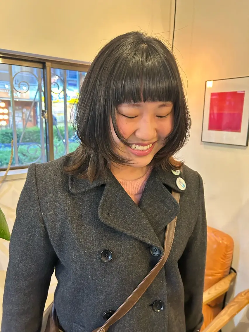 ショート 顔周りカット レイヤーカット 透明感カラー 美髪矯正💎momoのヘアスタイル