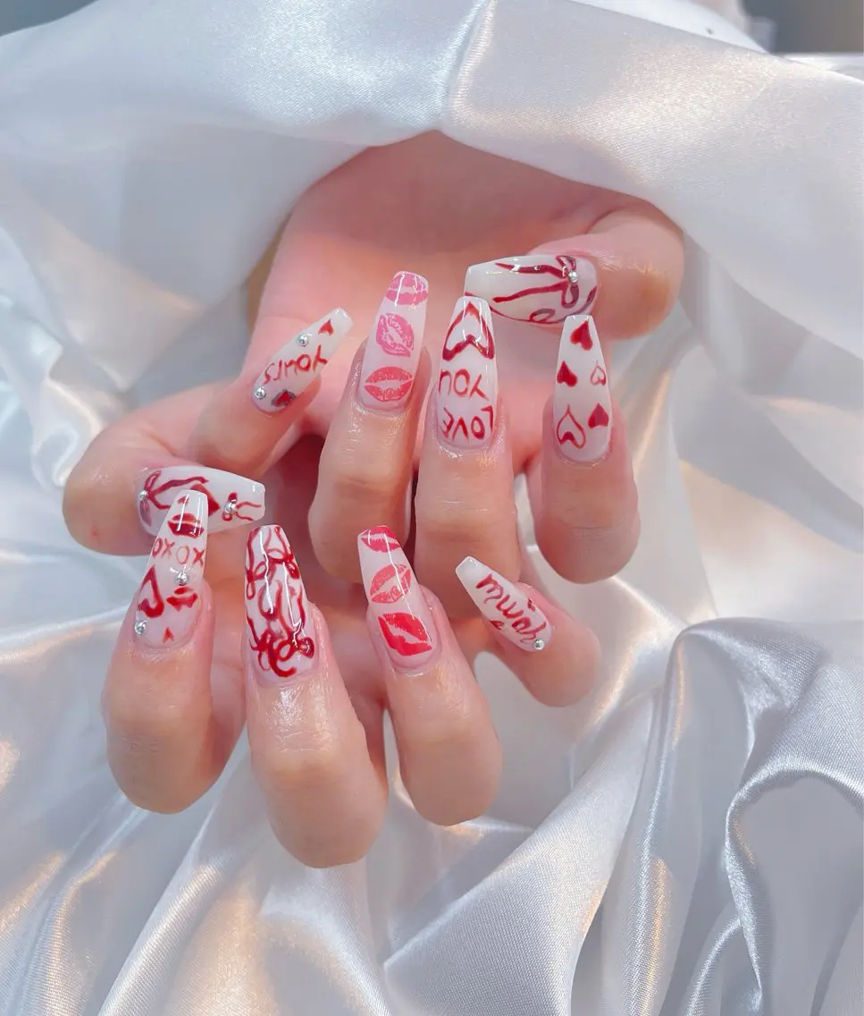 ネイル アートネイル フレンチネイル キラキラネイル 韓国ネイル 水色 Rin Nail 新大久保店のネイルデザイン