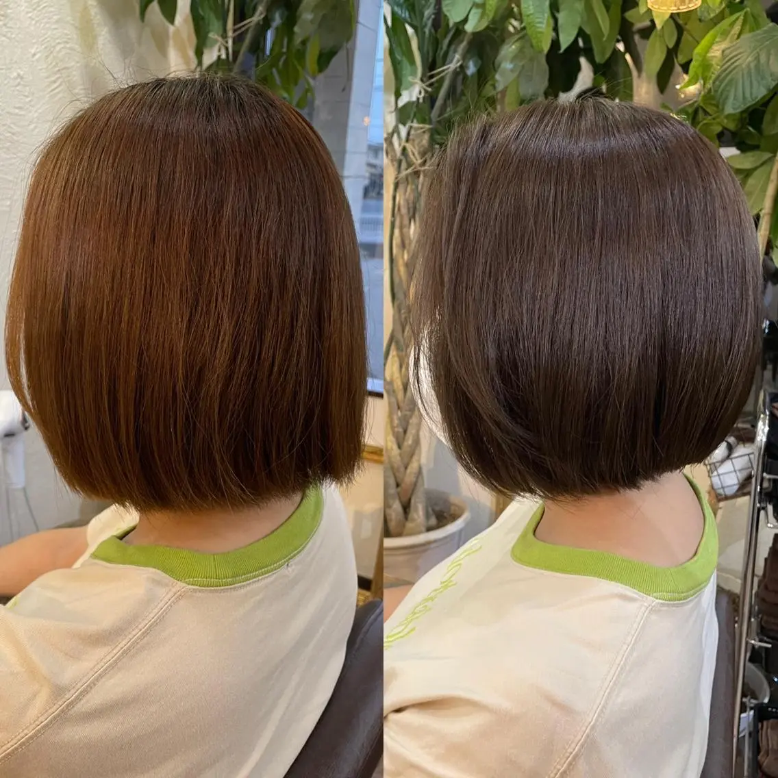 ミディアム カラー ベージュカラー フォギーベージュ 箱守 さやかのヘアスタイル