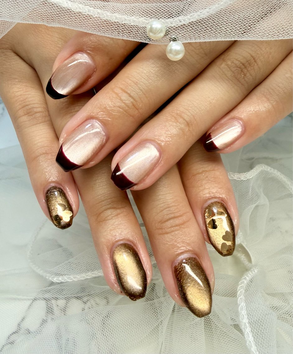 ネイル アートネイル チークネイル フラッシュネイル フラッシュマグ フレンチネイル Mai’s nailのネイルデザイン