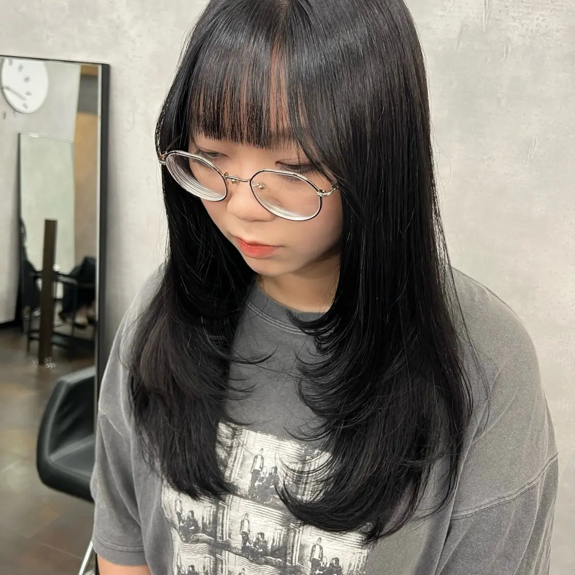 ロング カット ヘアカラー トリートメント 沖山 友津季のヘアスタイル