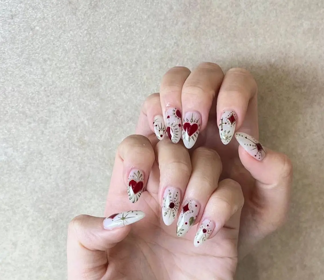 ネイル アートネイル フラワーネイル フットネイル ジェルネイル ハート Babarla nailのネイルデザイン